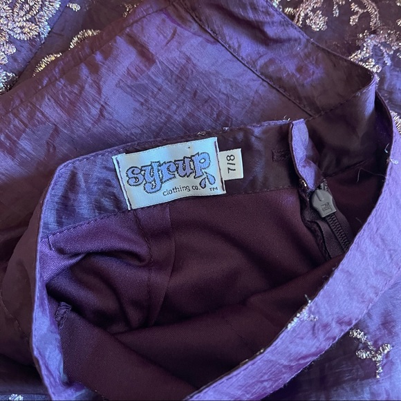 Vintage Syrup Clothing Co Purple Glitter Skirt - Picture 2 of 8